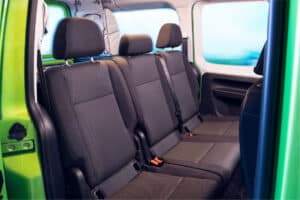 Rent VW Caddy Camper interior passenger seats