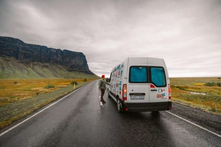 rent renault master 5 campervan on the road in iceland