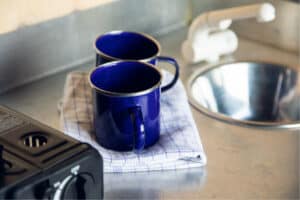 Rent Renault Master 5 interior sink and cups