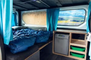 Rent Renault Trafic Auto interior shelves fridge sleeping area