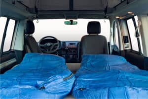 Rent vw california 4x4 vamper van interior sleeping bags bed