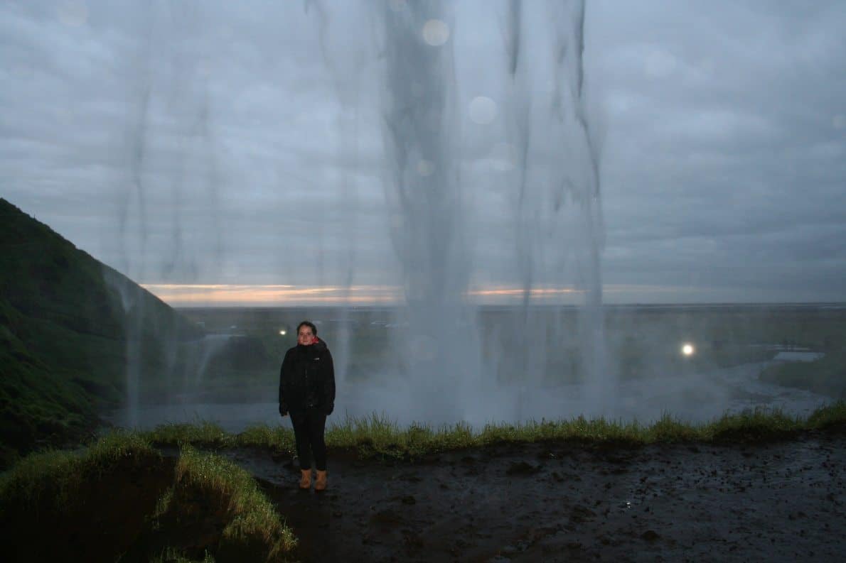 Walking behind Seljalandsfoss