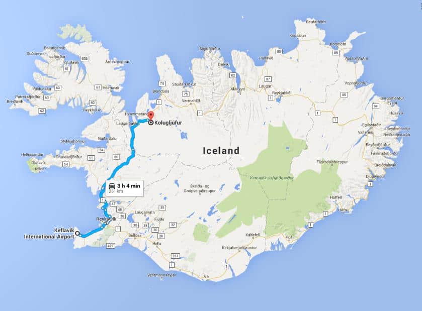 Driving to North Iceland