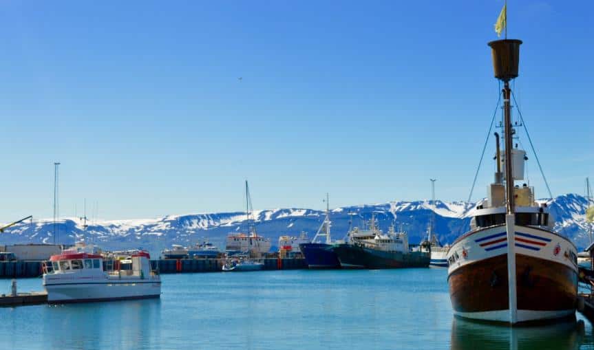 The town of Húsavik in Iceland