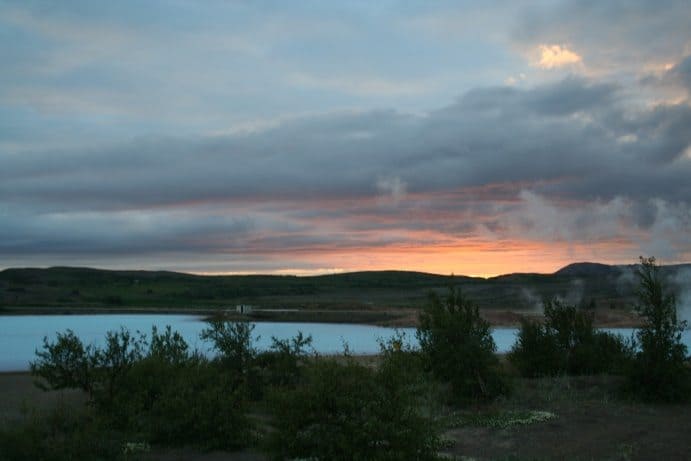 Sunset in north Iceland