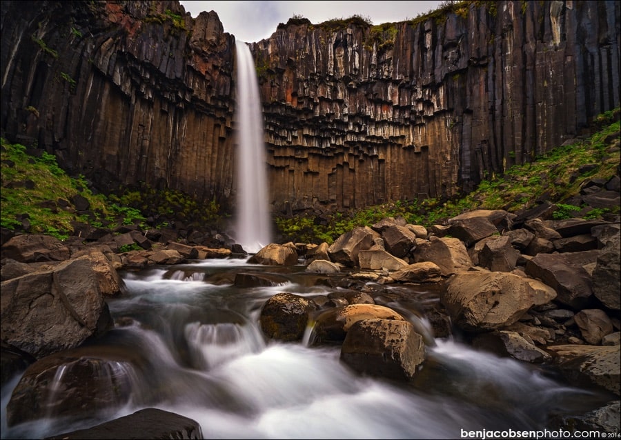 Svartifoss waterfall in Skaftafell national park