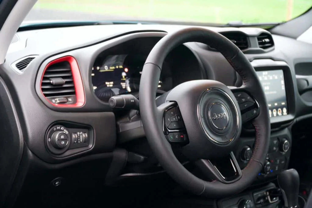 rent.is camper van jeep renagade dashboard steering wheel