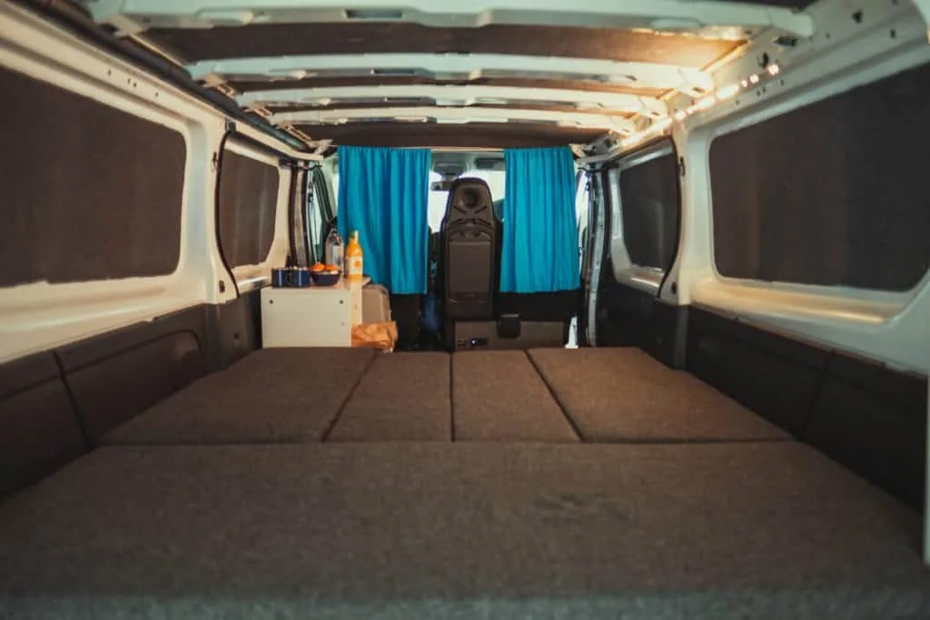 rent.is camper van renault trafic interior empty bed