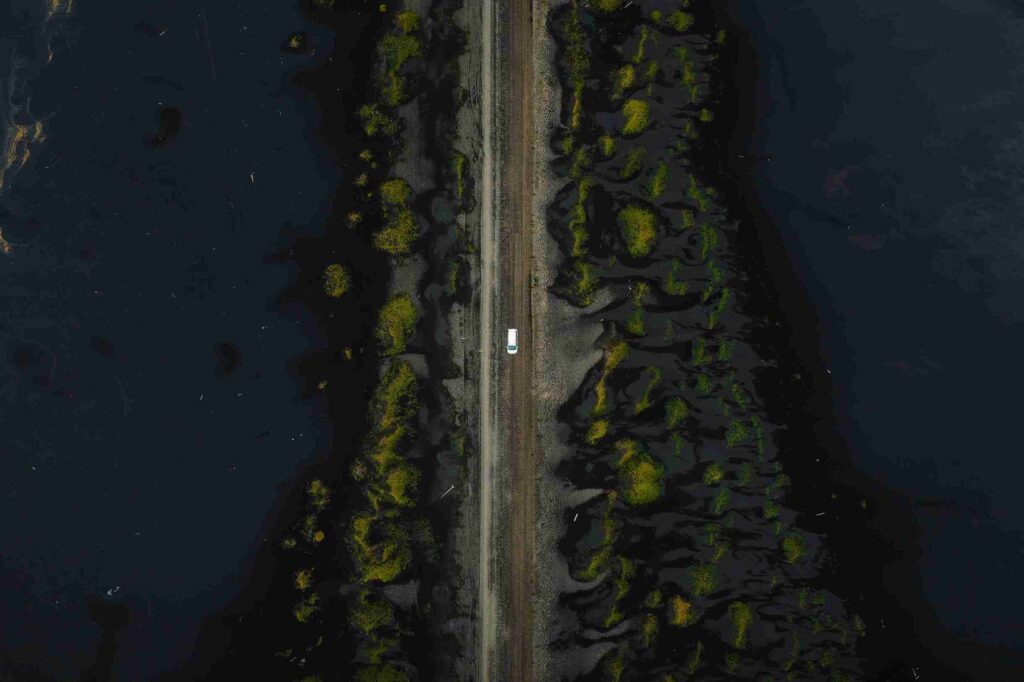 VW California 2024overhead view driving