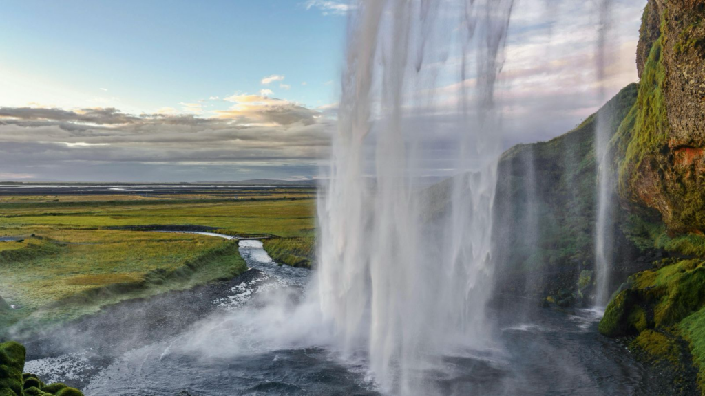 Seljalandsfoss Waterfall in Iceland.