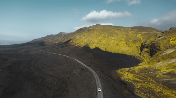 4x4 vehicle traveling on an F-Road in Iceland.