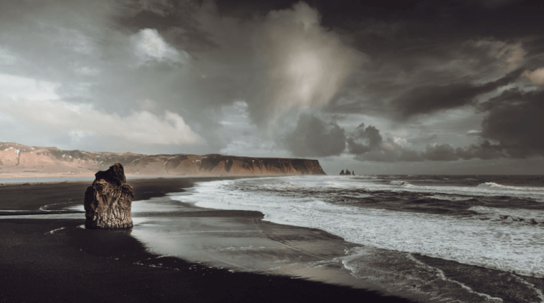 Black sand beach in Vik, Iceland