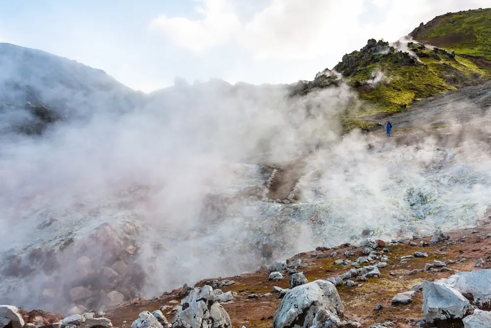 Steaming hot springs in Landmannalaugar