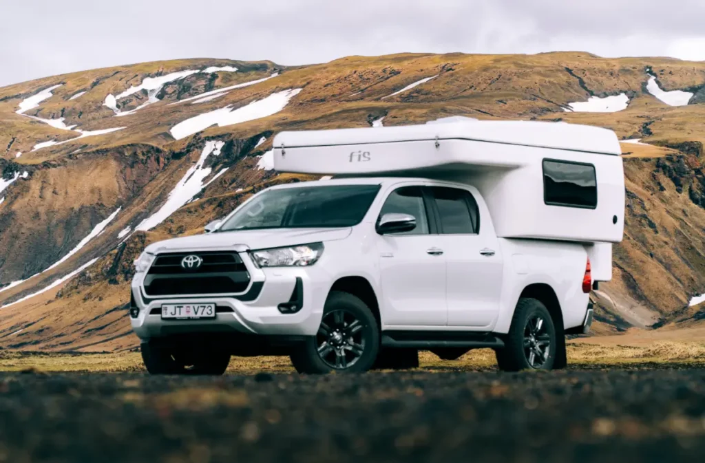Toyota Hilux camper in Iceland’s Highlands.
