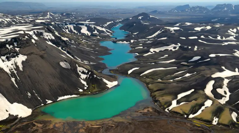 Aerial view of Landmannalaugar