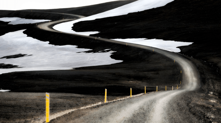 Highland road in Iceland.