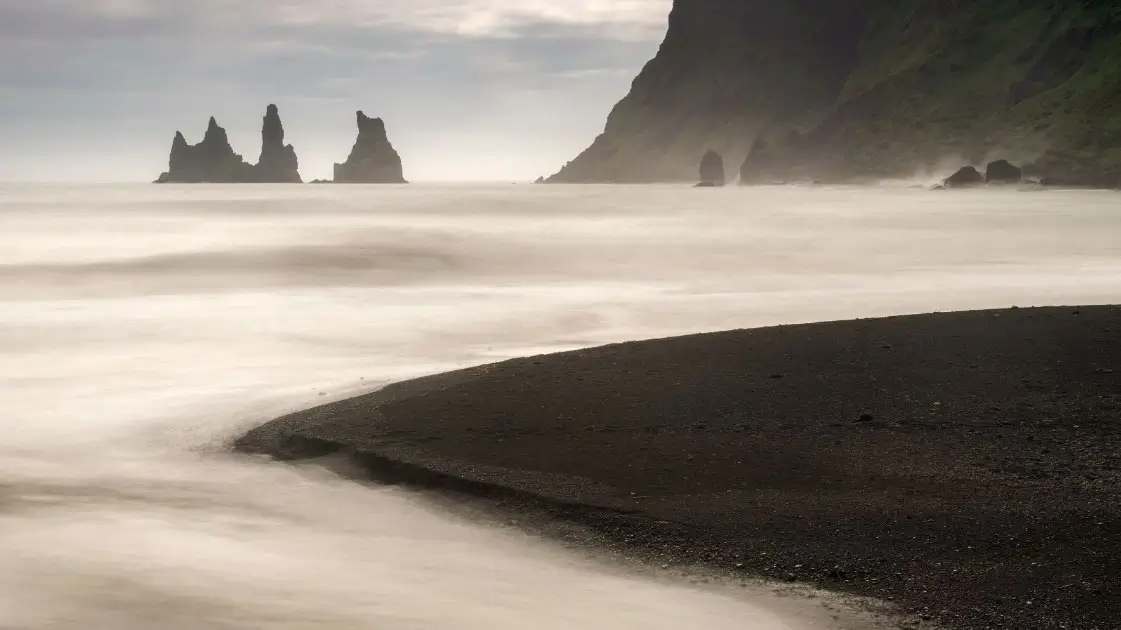 Reynisdrangar sea stacks, South Coast Iceland.