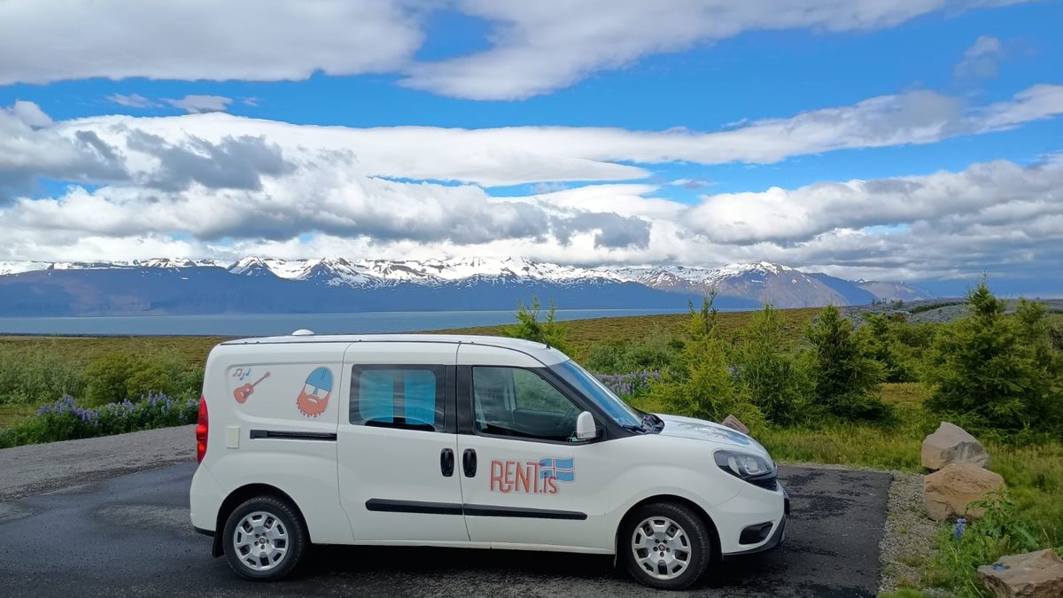 Camper parked with a view