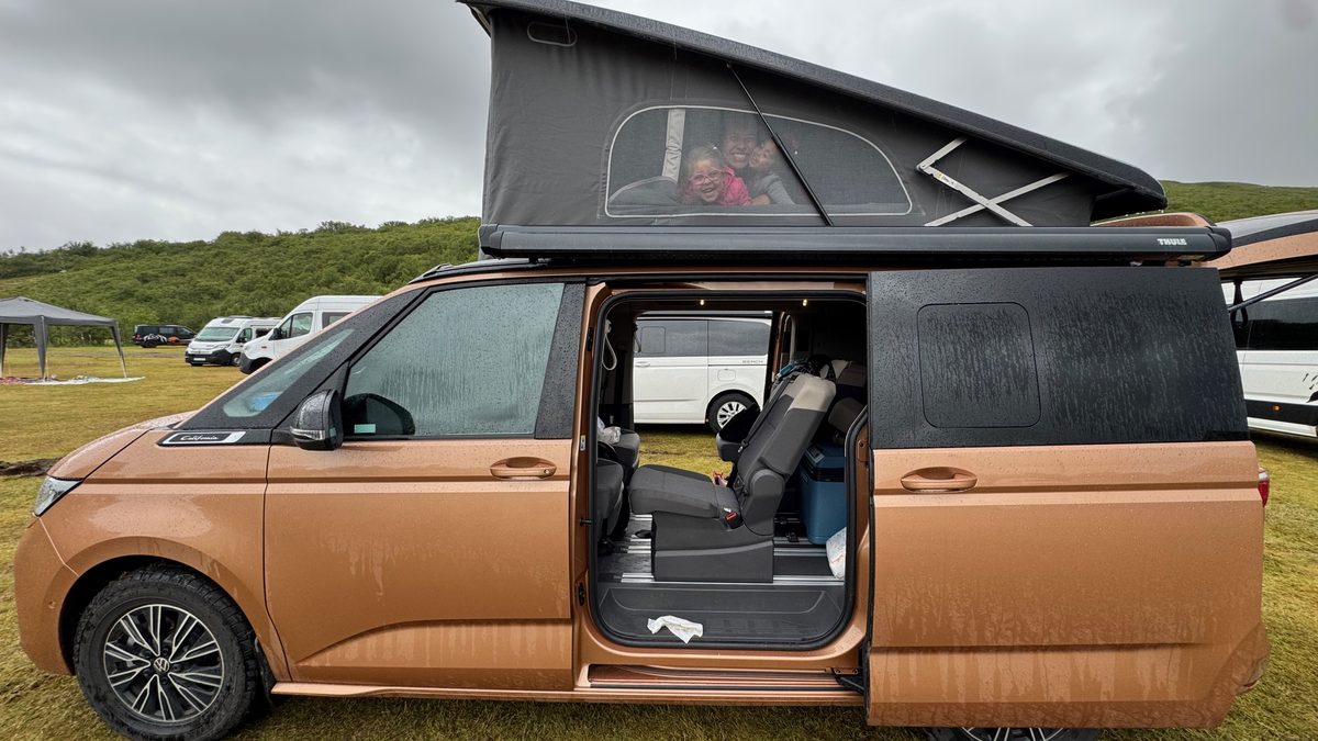 Camper tent open