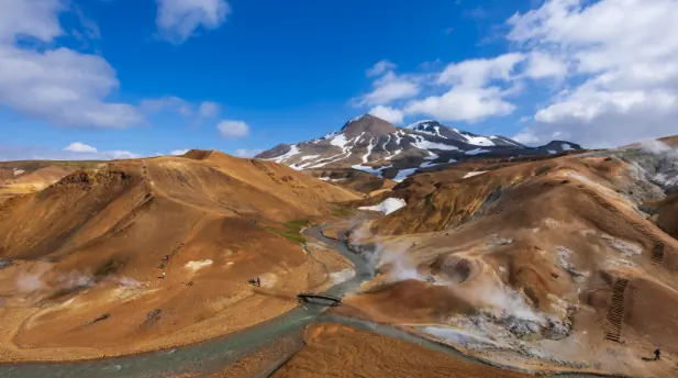 View of Kerlingarfjöll mountain range in Iceland’s Highlands.